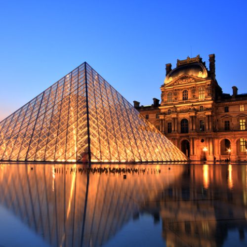 Louvre Museum at Sunset, Paris